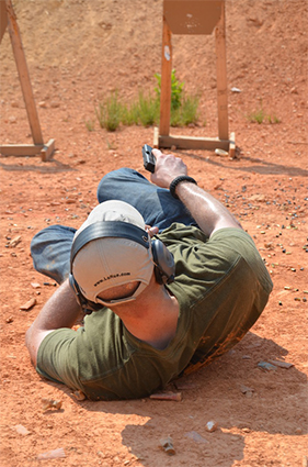 Training to fight from the ground with a Glock pistol